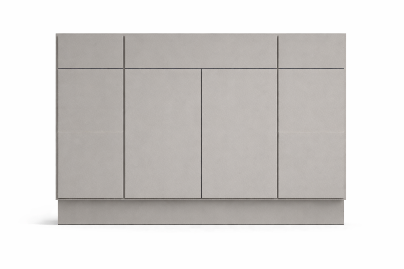 Slab Style Vanity Combination Six Drawer w/ Butt Doors in SW7017 Dorian Gray
